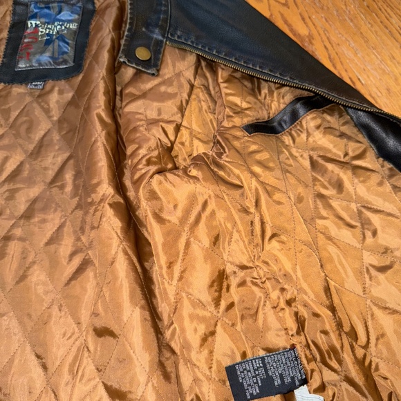 Whispering Smith Vintage Moto Faux-Leather Striped Jacket - Medium ✨ - Picture 7 of 8